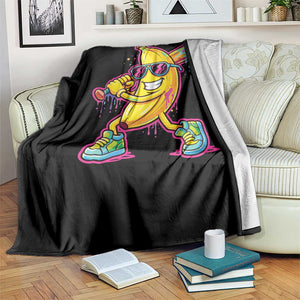 Banana Baseball Drip Throw Blanket Funny Baseball Drip Ice Cream Kids Youth Boys TS10 Print Your Wear