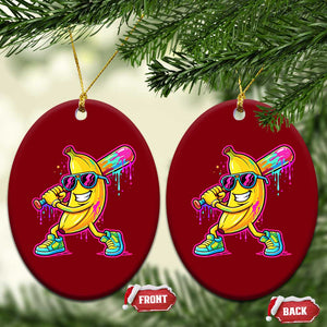 Banana Baseball Drip Ceramic Ornament Funny Baseball Drip Ice Cream Kids Youth Boys TS10 Print Your Wear