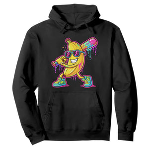 Banana Baseball Drip Hoodie Funny Baseball Drip Ice Cream Kids Youth Boys TS10 Black Print Your Wear