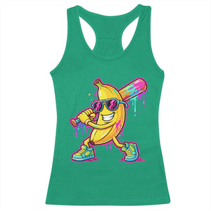Banana Baseball Drip Racerback Tank Top Funny Baseball Drip Ice Cream Kids Youth Boys TS10 Irish Green Print Your Wear