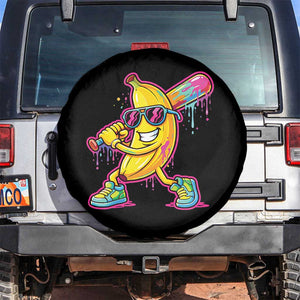 Banana Baseball Drip Spare Tire Cover Funny Baseball Drip Ice Cream Kids Youth Boys TS10 No hole Black Print Your Wear