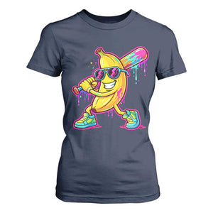 Banana Baseball Drip T Shirt For Women Funny Baseball Drip Ice Cream Kids Youth Boys TS10 Navy Print Your Wear