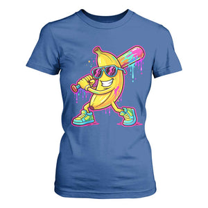Banana Baseball Drip T Shirt For Women Funny Baseball Drip Ice Cream Kids Youth Boys TS10 Royal Blue Print Your Wear