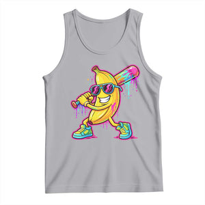 Banana Baseball Drip Tank Top Funny Baseball Drip Ice Cream Kids Youth Boys TS10 Athletic Heather Print Your Wear
