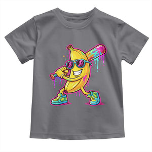 Banana Baseball Drip Toddler T Shirt Funny Baseball Drip Ice Cream Kids Youth Boys TS10 Charcoal Print Your Wear