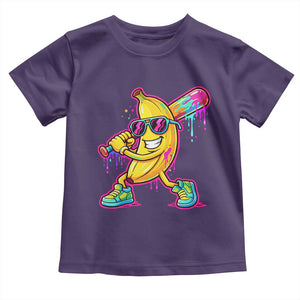 Banana Baseball Drip Toddler T Shirt Funny Baseball Drip Ice Cream Kids Youth Boys TS10 Purple Print Your Wear