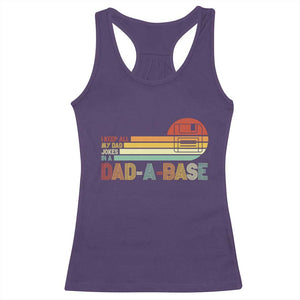 Funny Dad Jokes In A Dad-a-base Racerback Tank Top Retro Vintage Fathers Day TS10 Purple Print Your Wear