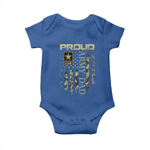 Proud Army Dad Baby Onesie Military Father US Army Camo Flag TS10 Royal Blue Print Your Wear