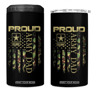 Proud Army Dad 4 in 1 Can Cooler Tumbler Military Father US Army Camo Flag TS10 One Size: 16 oz Black Print Your Wear