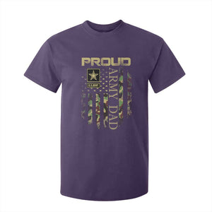 Proud Army Dad T Shirt For Kid Military Father US Army Camo Flag TS10 Purple Print Your Wear