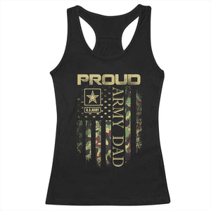 Proud Army Dad Racerback Tank Top Military Father US Army Camo Flag TS10 Black Print Your Wear