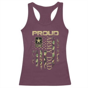 Proud Army Dad Racerback Tank Top Military Father US Army Camo Flag TS10 Maroon Print Your Wear