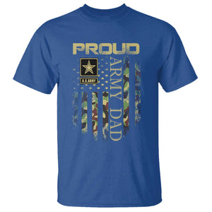 Proud Army Dad T Shirt Military Father US Army Camo Flag TS10 Royal Blue Print Your Wear