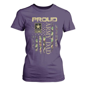 Proud Army Dad T Shirt For Women Military Father US Army Camo Flag TS10 Purple Print Your Wear