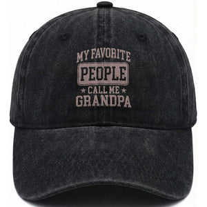 My Favorite People Call Me Grandpa Washed Cotton Baseball Cap Retro Father's Day Grandpa Gift TS10 Print Your Wear