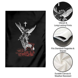 Saint Michael The Archangel Defeating Satan Garden Flag TS10 Print Your Wear