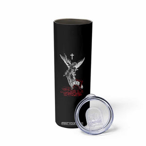 Saint Michael The Archangel Defeating Satan Skinny Tumbler TS10 Print Your Wear