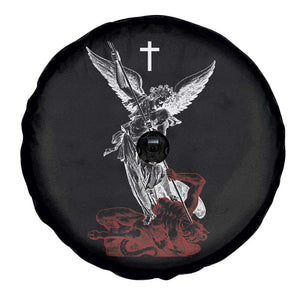 Saint Michael The Archangel Defeating Satan Spare Tire Cover TS10 Print Your Wear
