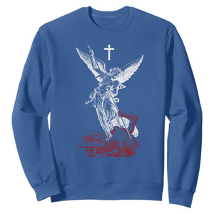 Saint Michael The Archangel Defeating Satan Sweatshirt TS10 Royal Blue Print Your Wear