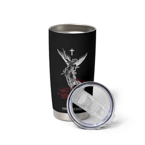 Saint Michael The Archangel Defeating Satan Tumbler Cup TS10 Print Your Wear
