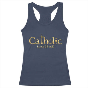 Catholic Since 33 AD Racerback Tank Top Christianity Crucifix Jesus Eucharist TS10 Navy Print Your Wear