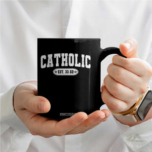 Catholic Since 33 AD Coffee Mug Vintage Varsity Crucifix Jesus Eucharist Christianity TS10 Print Your Wear