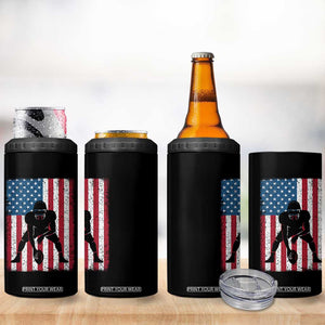 American Flag Football 4 in 1 Can Cooler Tumbler Cool Distressed Vintage Patriotic Football Player TS10 Print Your Wear