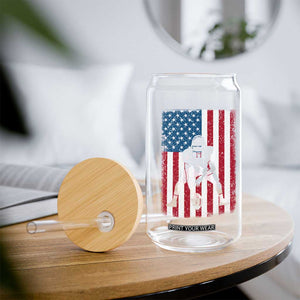 American Flag Football Glass Can Cool Distressed Vintage Patriotic Football Player TS10 Print Your Wear