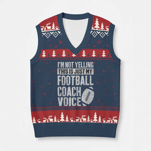 Football Coach V-Neck Knit Sweater Vest Cool Distressed Vintage Funny Not Yelling TS10 Navy Red Print Your Wear