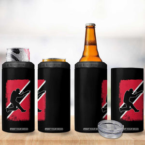 Trinidad and Tobago Cricket 4 in 1 Can Cooler Tumbler Retro Vintage Sport Trini Trinidadian Flag Cricket Fan TS10 Print Your Wear