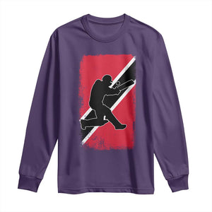 Trinidad and Tobago Cricket Long Sleeve Shirt Retro Vintage Sport Trini Trinidadian Flag Cricket Fan TS10 Purple Print Your Wear