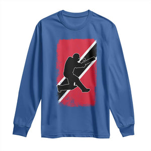 Trinidad and Tobago Cricket Long Sleeve Shirt Retro Vintage Sport Trini Trinidadian Flag Cricket Fan TS10 Royal Blue Print Your Wear
