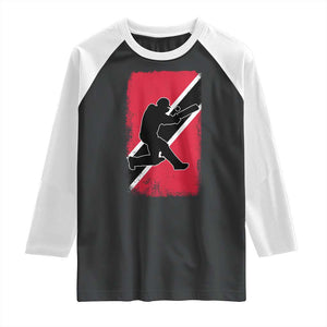 Trinidad and Tobago Cricket Raglan Shirt Retro Vintage Sport Trini Trinidadian Flag Cricket Fan TS10 Black White Print Your Wear