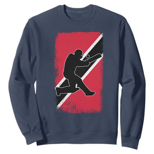 Trinidad and Tobago Cricket Sweatshirt Retro Vintage Sport Trini Trinidadian Flag Cricket Fan TS10 Navy Print Your Wear