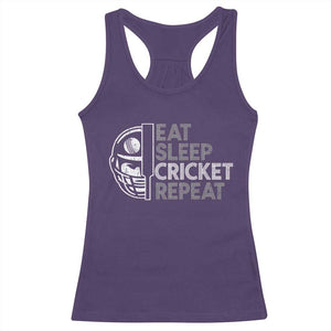 Eat Sleep Cricket Repeat Racerback Tank Top Retro Vintage Cricket Gifts TS10 Purple Print Your Wear
