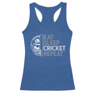Eat Sleep Cricket Repeat Racerback Tank Top Retro Vintage Cricket Gifts TS10 Royal Blue Print Your Wear