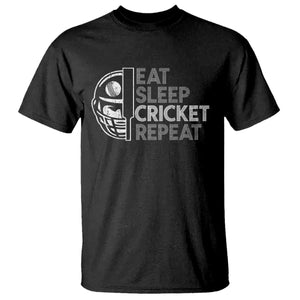 Eat Sleep Cricket Repeat T Shirt Retro Vintage Cricket Gifts TS10 Black Print Your Wear