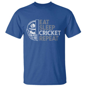 Eat Sleep Cricket Repeat T Shirt Retro Vintage Cricket Gifts TS10 Royal Blue Print Your Wear