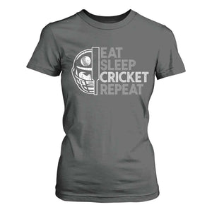 Eat Sleep Cricket Repeat T Shirt For Women Retro Vintage Cricket Gifts TS10 Dark Heather Print Your Wear