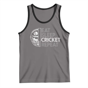 Eat Sleep Cricket Repeat Tank Top Retro Vintage Cricket Gifts TS10 Deep Heather Black Print Your Wear