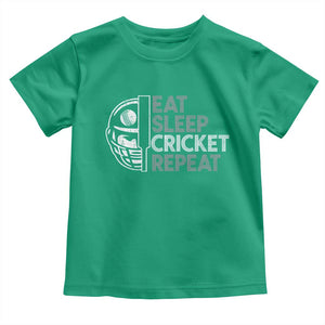 Eat Sleep Cricket Repeat Toddler T Shirt Retro Vintage Cricket Gifts TS10 Irish Green Print Your Wear