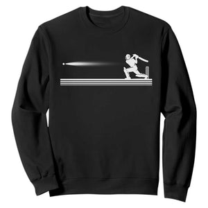 Cricket Player Sweatshirt Powerful Batsman Shot Cricket Gifts TS10 Black Print Your Wear