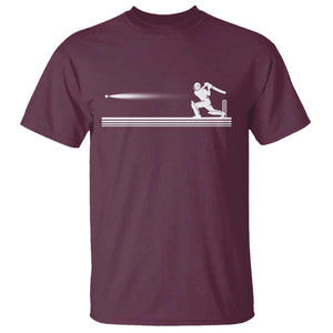 Cricket Player T Shirt Powerful Batsman Shot Cricket Gifts TS10 Maroon Print Your Wear