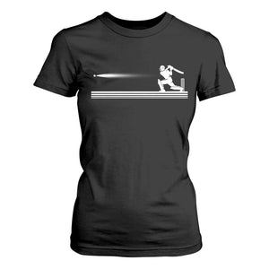 Cricket Player T Shirt For Women Powerful Batsman Shot Cricket Gifts TS10 Black Print Your Wear