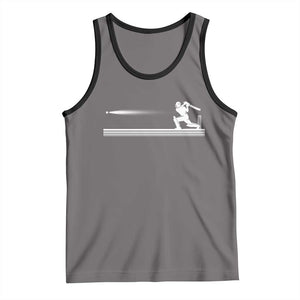 Cricket Player Tank Top Powerful Batsman Shot Cricket Gifts TS10 Deep Heather Black Print Your Wear