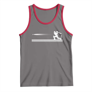 Cricket Player Tank Top Powerful Batsman Shot Cricket Gifts TS10 Deep Heather Red Print Your Wear