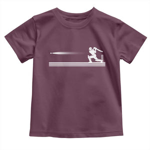 Cricket Player Toddler T Shirt Powerful Batsman Shot Cricket Gifts TS10 Maroon Print Your Wear