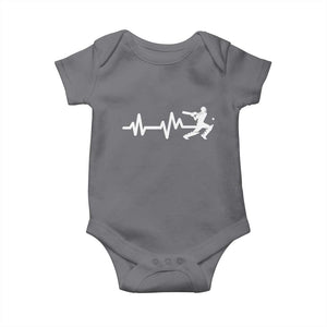 Cricket Player Baby Onesie Cricket Heartbeat Batsman TS10 Charcoal Print Your Wear