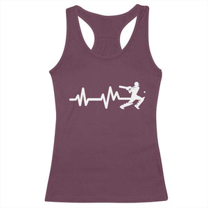 Cricket Player Racerback Tank Top Cricket Heartbeat Batsman TS10 Maroon Print Your Wear