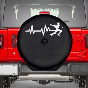 Cricket Player Spare Tire Cover Cricket Heartbeat Batsman TS10 Black Print Your Wear